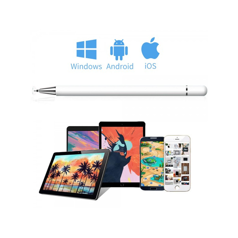 Стілус універсальний Goojodoq 2 в 1 Capacitive Drawing Point Ball White (1005001792837306W)