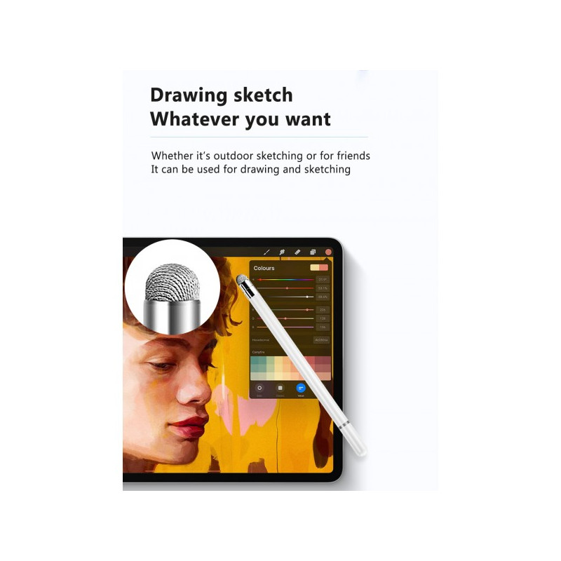 Стілус універсальний Goojodoq 2 в 1 Capacitive Drawing Point Ball White (1005001792837306W)