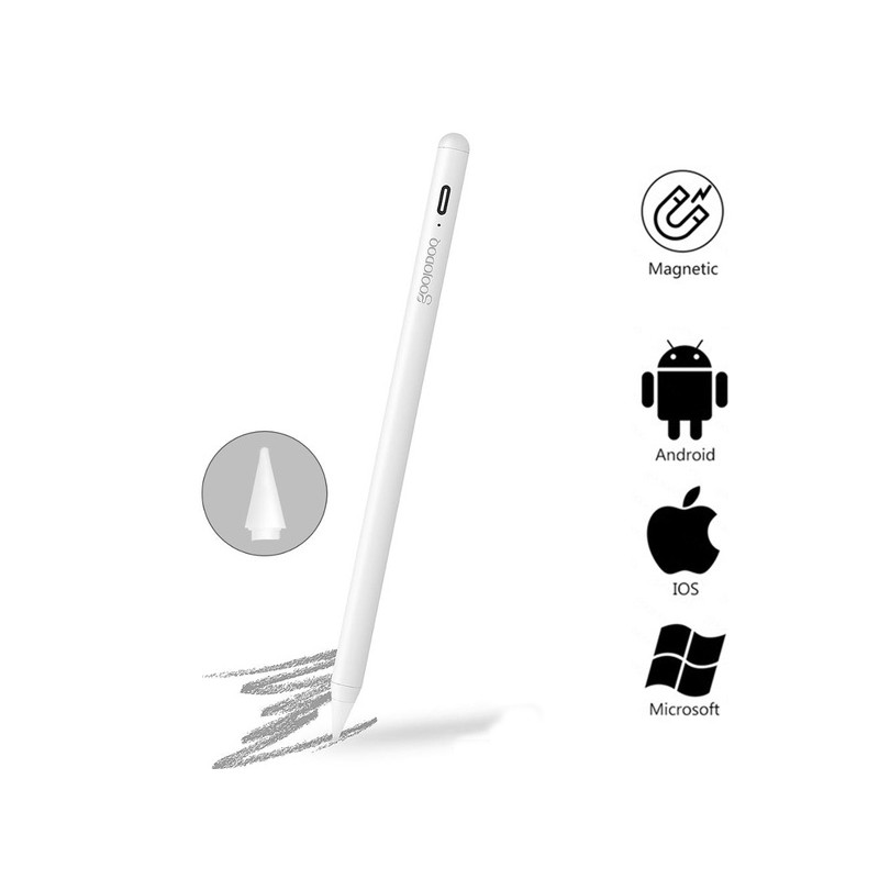 Стілус універсальний Goojodoq Active Magnetic 3 Gen Android iPhone (iPad до 2017) Type-C 1.2mm White (4000001752707W)