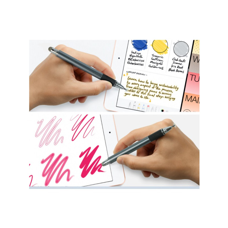 Стілус універсальний SK 2 в 1 Capacitive Drawing Point Ball Silver (1005001657604970S)