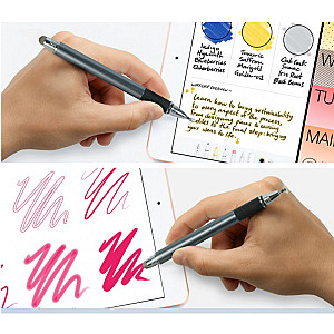 Стілус універсальний SK 2 в 1 Capacitive Drawing Point Ball Silver (1005001657604970S)