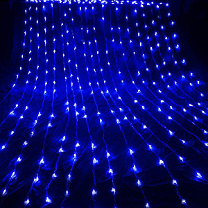 Світлодіодна гірлянда ColorWay (CW-GW-300L33VWFBL) штора 300LED, 3м, синій колір, 220V
