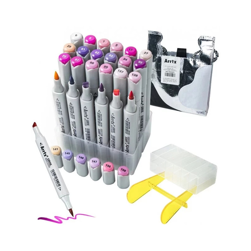 Спиртові маркери Arrtx Oros ASM-03P 24 кольора, фіолетові відтінки (LC302505)