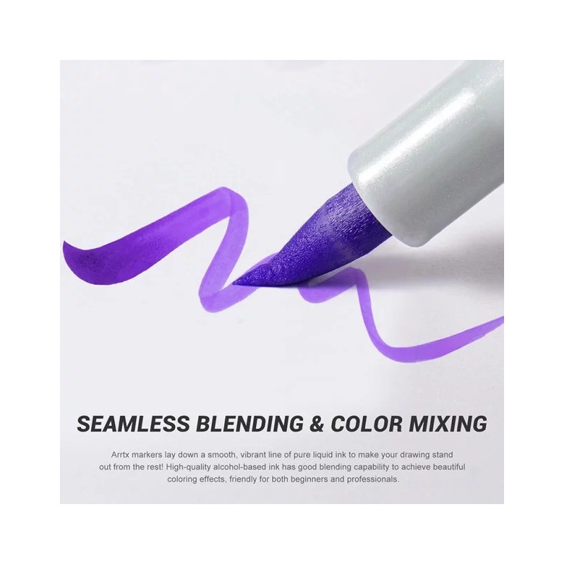 Спиртові маркери Arrtx Oros ASM-03P 24 кольора, фіолетові відтінки (LC302505)