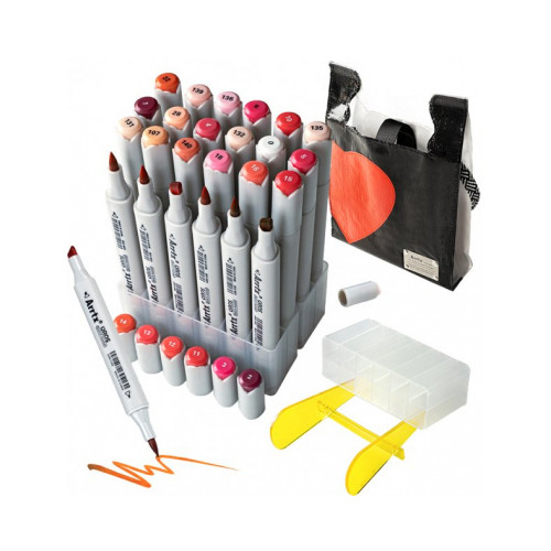 Спиртові маркери Arrtx Oros ASM-03RD 24 кольора, червоні відтінки (LC302536)