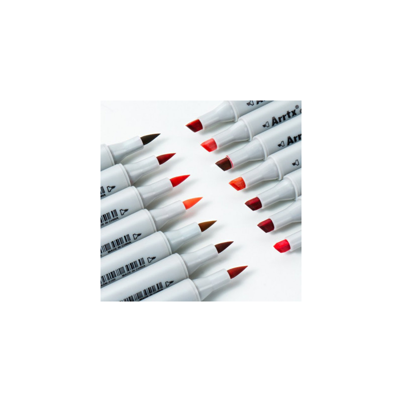 Спиртові маркери Arrtx Oros ASM-03RD 24 кольора, червоні відтінки (LC302536)