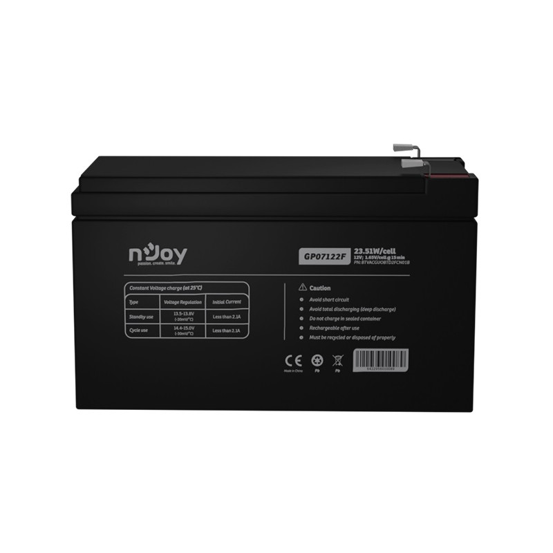 Акумуляторна батарея Njoy GP07122F 12V 7AH (BTVACGUOBTD2FCN01B) AGM