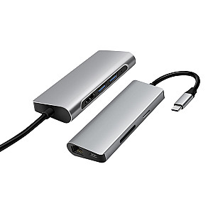 Док-станція ProLogix (PR-WUC-105B) 7 in 1 USB3.1 Type C to HDMI+2*USB3.0+PD+Lan+TF+SD