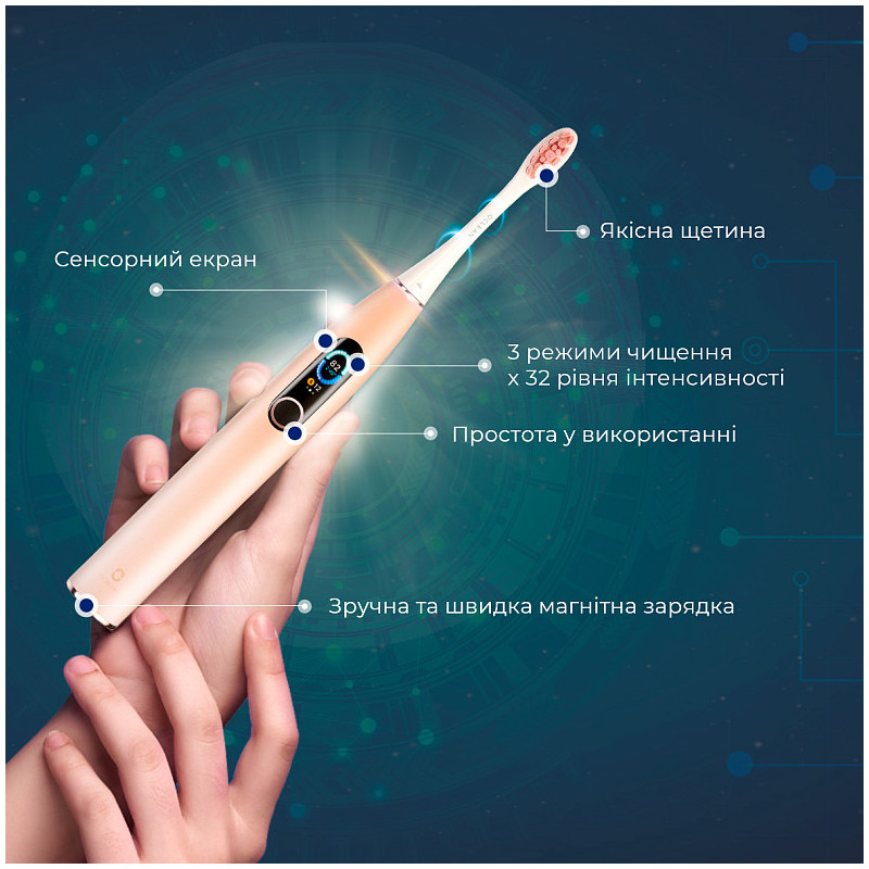 Розумна зубна електрощітка Oclean X Pro Sakura Pink (OLED) (Міжнародна версія) (6970810551488)