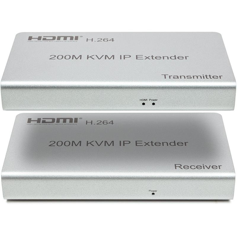 Подовжувач HDMI сигналу PowerPlant HDMI 1080P/60hz, до 200м, через CAT5E/6 (HDES200-KVM) (CA912940)