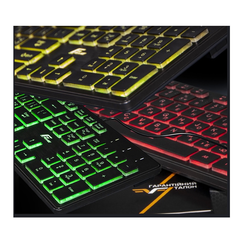 Клавіатура Frime Moonfox 3Color Ukr Black (FLK18210)