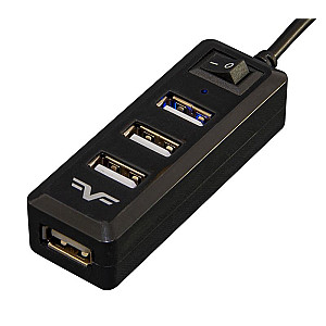 Концентратор USB 2.0 Frime 4хUSB2.0 Black (FH-20000)