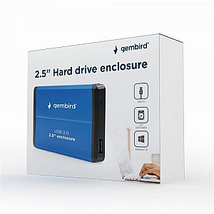 Зовнішня кишеня Gembird для підключення SATA HDD 2.5", USB 3.0, Blue (EE2-U3S-2-B)