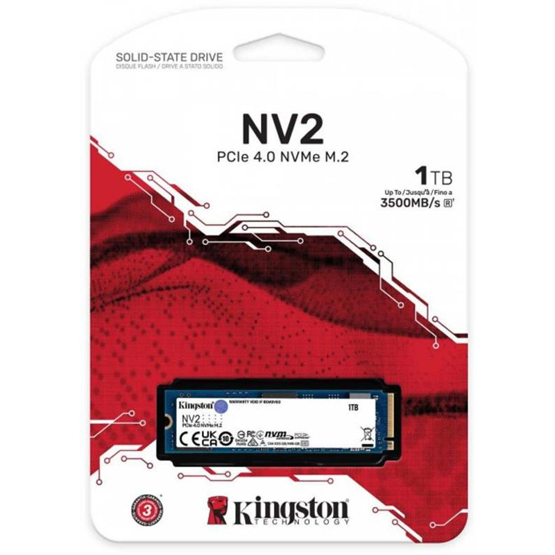 Накопичувач SSD 1TB M.2 NVMe Kingston NV2 M.2 2280 PCIe Gen4.0 x4 (SNV2S/1000G)