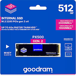Накопичувач SSD  512GB GOODRAM PX500 M.2 2280 PCIe 3.0 x4 NVMe 3D TLC (SSDPR-PX500-512-80-G2)
