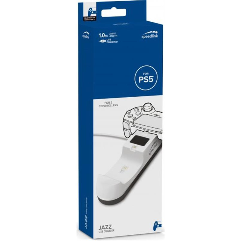 Зарядний пристрій SpeedLink Jazz USB Charger для Sony PS5 White (SL-460001-WE)