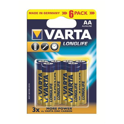 Батарейка Varta Longlife AA/LR06 BL 6шт