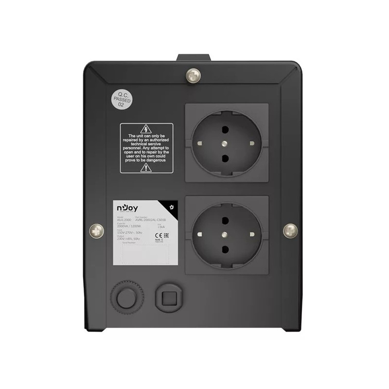 Стабілізатор NJOY Alvis 2000 (AVRL-20002AL-CS01B) AVR, 2 розетки