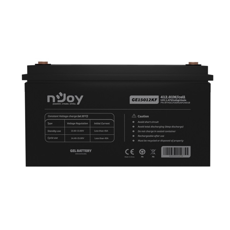 Акумуляторна батарея Njoy GE15012KF 12V 150AH (BTVGCLTODHLKFCN01B) GEL