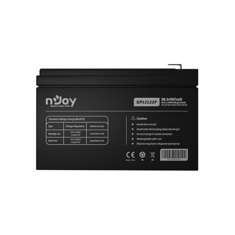 Акумуляторна батарея Njoy GP12122F 12V 12AH (BTVACATBCTI2FCN01B) AGM