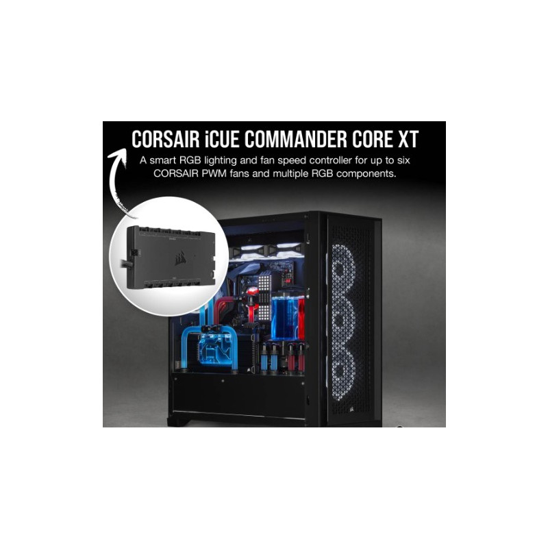 Інтелектуальний контролер RGB-підсвічування та швидкості обертання вентилятора Corsair Icue Commander Core XT (CL-9011112-WW)