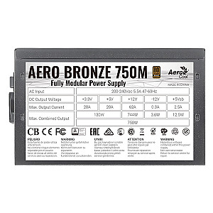 Блок живлення AeroCool Aero Bronze 750M Fully Modular (ACPB-AR75AEC.1M) 750W