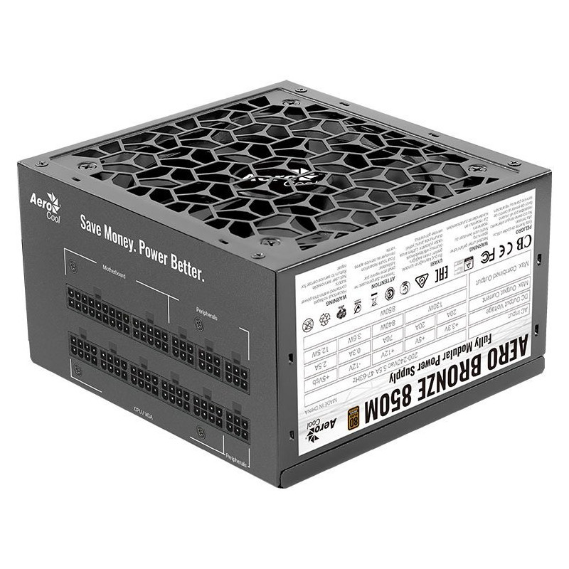 Блок живлення AeroCool Aero Bronze 850M Fully Modular (ACPB-AR85AEC.1M) 850W