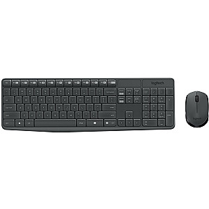 Комплект (клавіатура, мишка) бездротовий Logitech MK235 ENG/UKR Grey USB (920-007931)