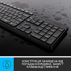 Комплект (клавіатура, мишка) бездротовий Logitech MK235 ENG/UKR Grey USB (920-007931)