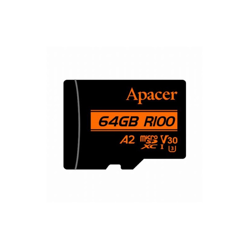 Карта пам`ятi MicroSDXC  64GB UHS-I/U3 Class 10 Apacer (AP64GMCSX10U8-R) + SD адаптер