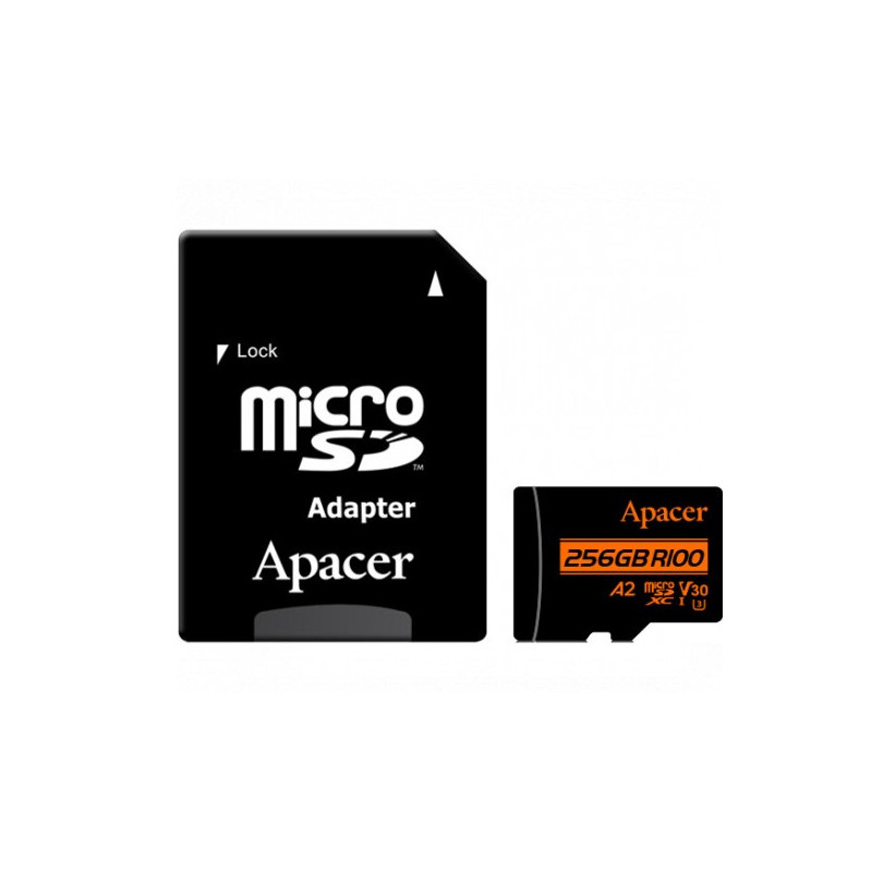 Карта пам`ятi MicroSDXC 256GB UHS-I/U3 Class 10 Apacer (AP256GMCSX10U8-R) + SD адаптер