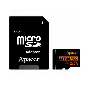 Карта пам`ятi MicroSDXC 256GB UHS-I/U3 Class 10 Apacer (AP256GMCSX10U8-R) + SD адаптер