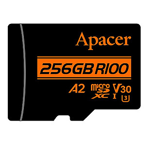 Карта пам`ятi MicroSDXC 256GB UHS-I/U3 Class 10 Apacer (AP256GMCSX10U8-R) + SD адаптер