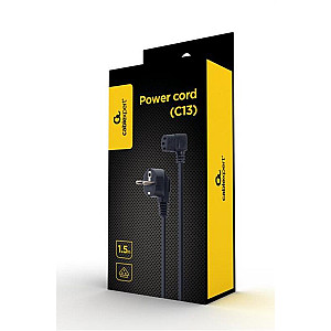 Кабель силовий Cablexpert (PC-186A-VDE1B-1.5M) CEE7/7-C13, 90 градусів, VDE, 3*1 мм кв., 1,5 м