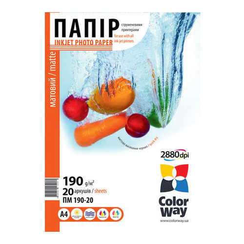 Фотопапiр CW матовий 190г/м2 A4 20л (PM190020A4)