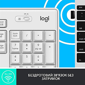 Комплект (клавiатура, миша) бездротовий Logitech MK295 Combo White USB (920-009824)