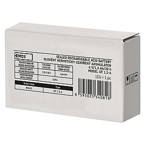 Акумуляторна батарея Emos B9651 6V 1.3AH (FAST.4.7 MM) AGM