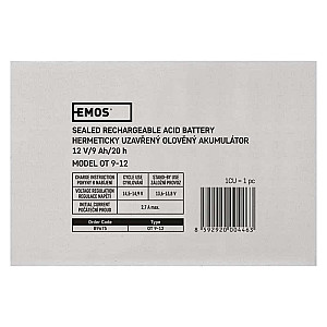 Акумуляторна батарея Emos B9675 12V 9AH (FAST.6.3 MM) AGM