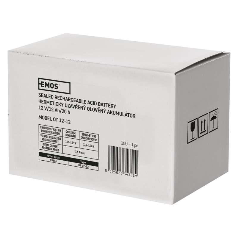 Акумуляторна батарея Emos B9656 12V 12AH (FAST.6.3 MM) AGM