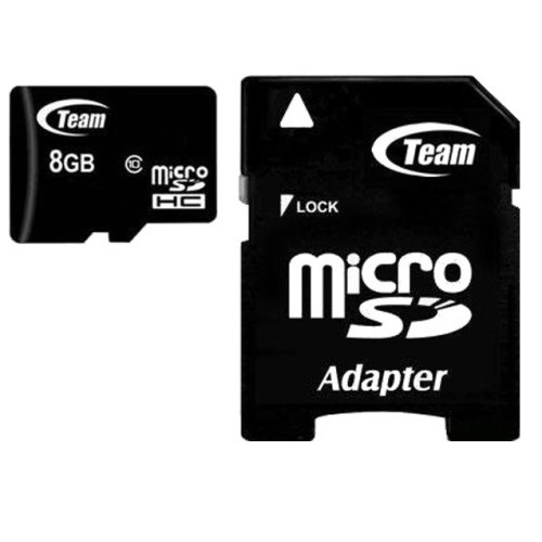 Карта пам`ятi MicroSDHC 8GB Class 10 Team + SD-adapter (TUSDH8GCL1003)-
