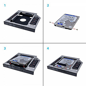 Адаптер Grand-X HDD 2.5" у відсік приводу ноутбука SATA/SATA3 (HDC-25C)