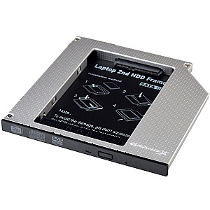 Адаптер Grand-X для підключення HDD 2.5" у відсік приводу ноутбука SATA/SATA3 Slim 9.5мм (HDC-24)