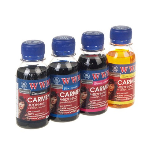 Комплект чорнил WWM Universal Carmen для Сanon серий PIXMA iP/iX/MP/MX/MG В/C/M/Y(CARMEN/SET.4-2) 4*100