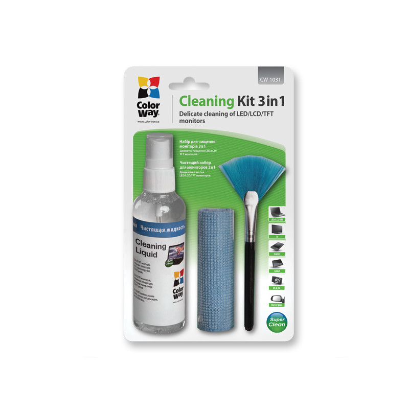 Набір для чищення ColorWay набір 3 в 1, для моніторів, ноутбуків (CW-1031)