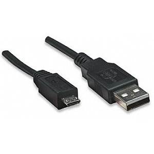 Кабель Atcom USB - micro USB V 2.0 (M/M), 0.8 м, чорний (9174) пакет