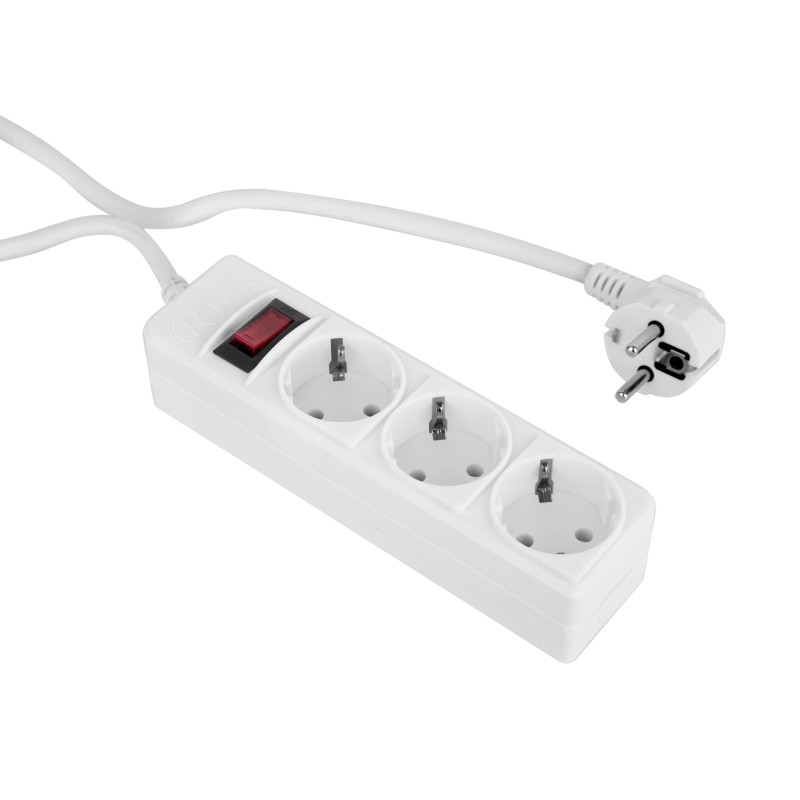 Фільтр живлення ProLogix (PRS-P3CU-18W) 3x1.0мм2 мідь, 3 розетки, 1.8 м, білий
