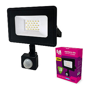 Прожектор світлодіодний з датчиком руху (ІКД) ELM Matrix S 20W 6500К 26-0035