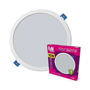 Світильник стельовий світлодіодний вбудований круглий ELM 15W 4000К Disk-V IP20 26-0086