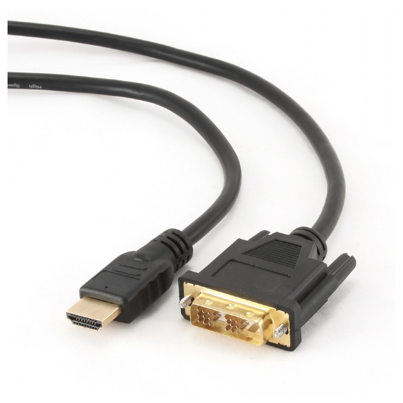 Кабель Cablexpert HDMI - DVI V 1.3 (M/M), двонаправлений, single-link, 18 + 1 pin, 3 м, Black (CC-HDMI-DVI-10)
