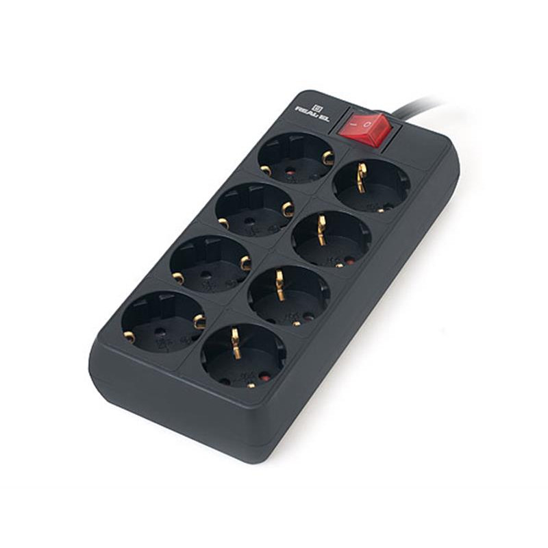 Фільтр живлення REAL-EL RS-8 Protect 1.8m Black